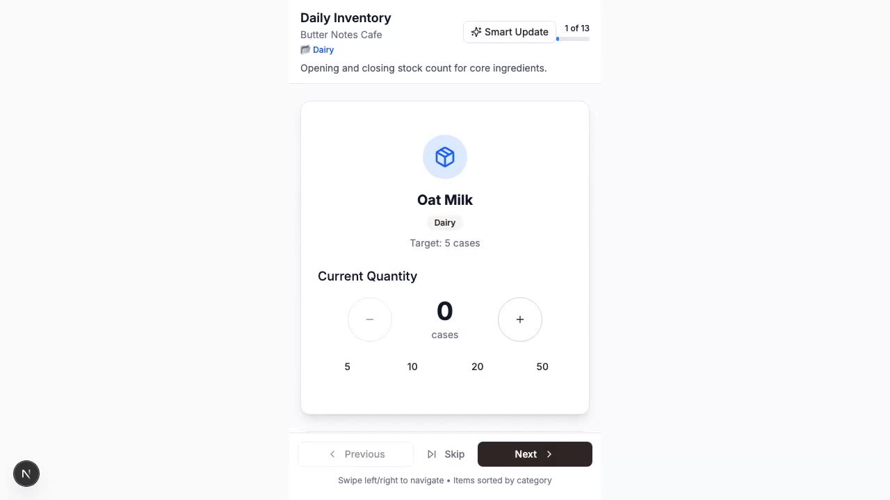 QR code sharing screen for giving staff direct access to out-of-stock and stock check workflows.