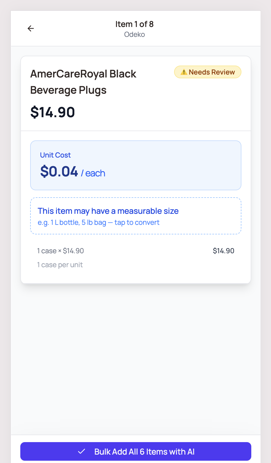 CafeTally mobile app